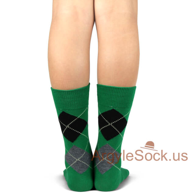 junior socks green black
