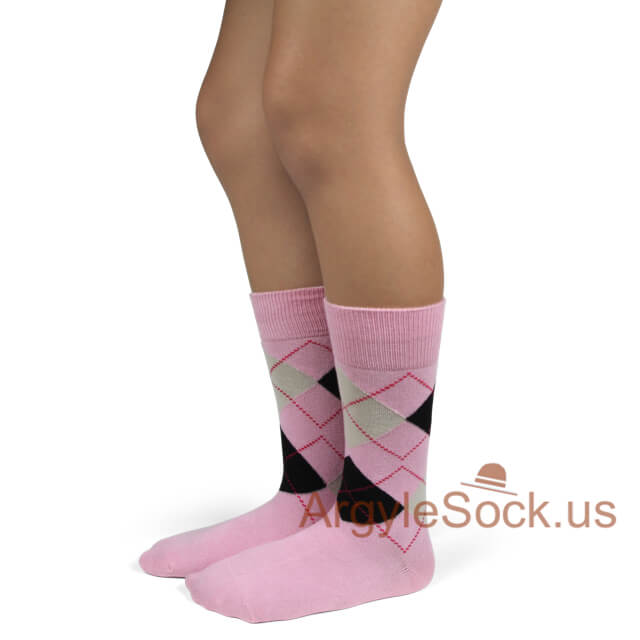 junior groomsmen's socks light pink black