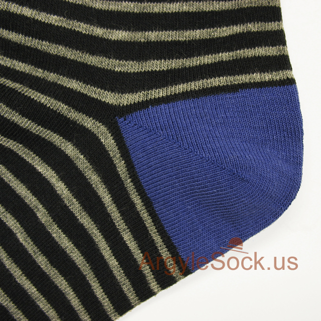 black blue grey stripe men sock