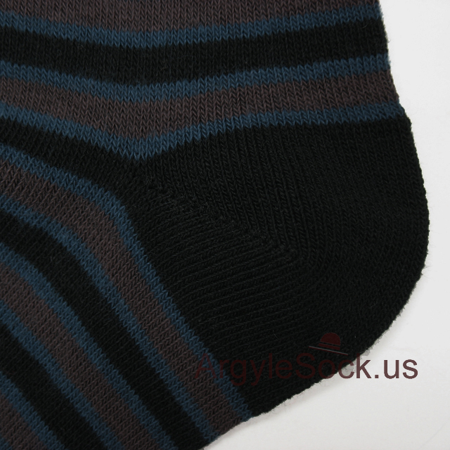 black brown dark blue stripe mens sock