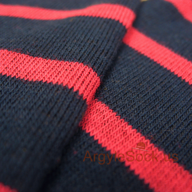 navy and red striped mens sock