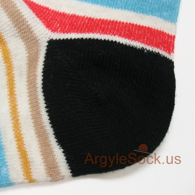off-white light blue red stripes mens socks