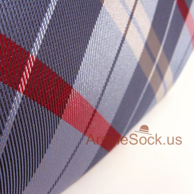 light blue red checkered plaid necktie for groomsmen