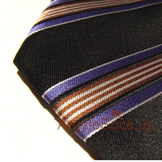 violet purple brown stripes black groomsmen necktie