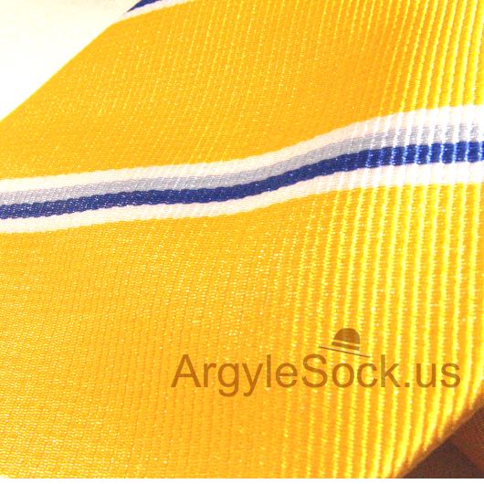yellow and blue stripes mens necktie