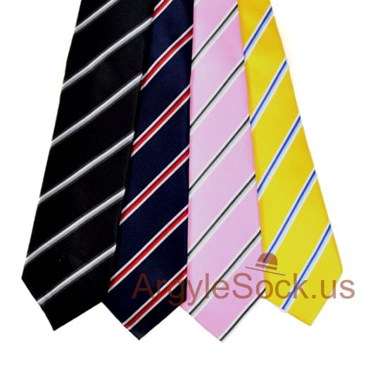 pink black white striped groomsmen ties