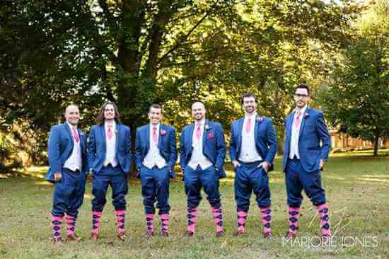 pink navy groomsmen socks