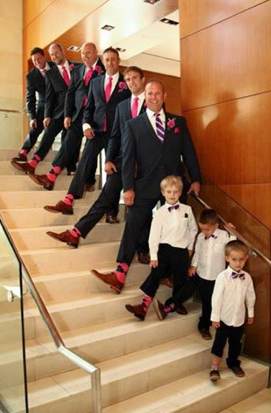 pink navy groomsmen socks