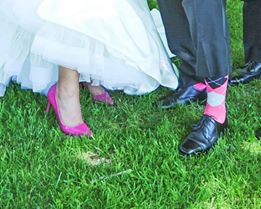hot pink gray black groomsmen socks