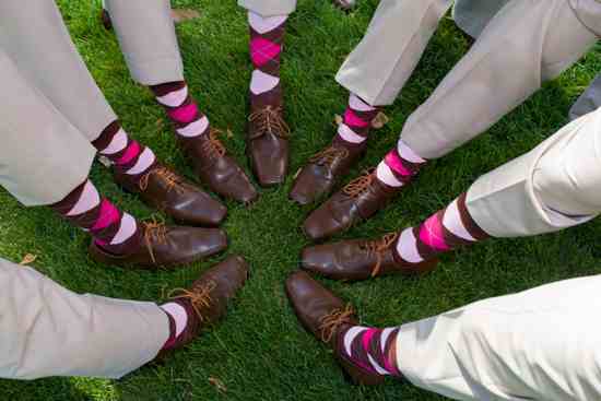 brown pink groomsmen socks
