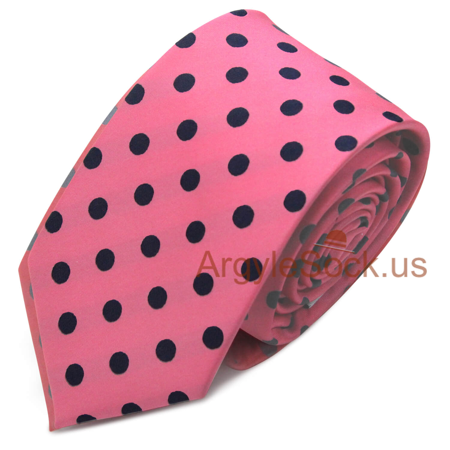 Hot Pink Navy Dots Groomsmen/Costume Necktie