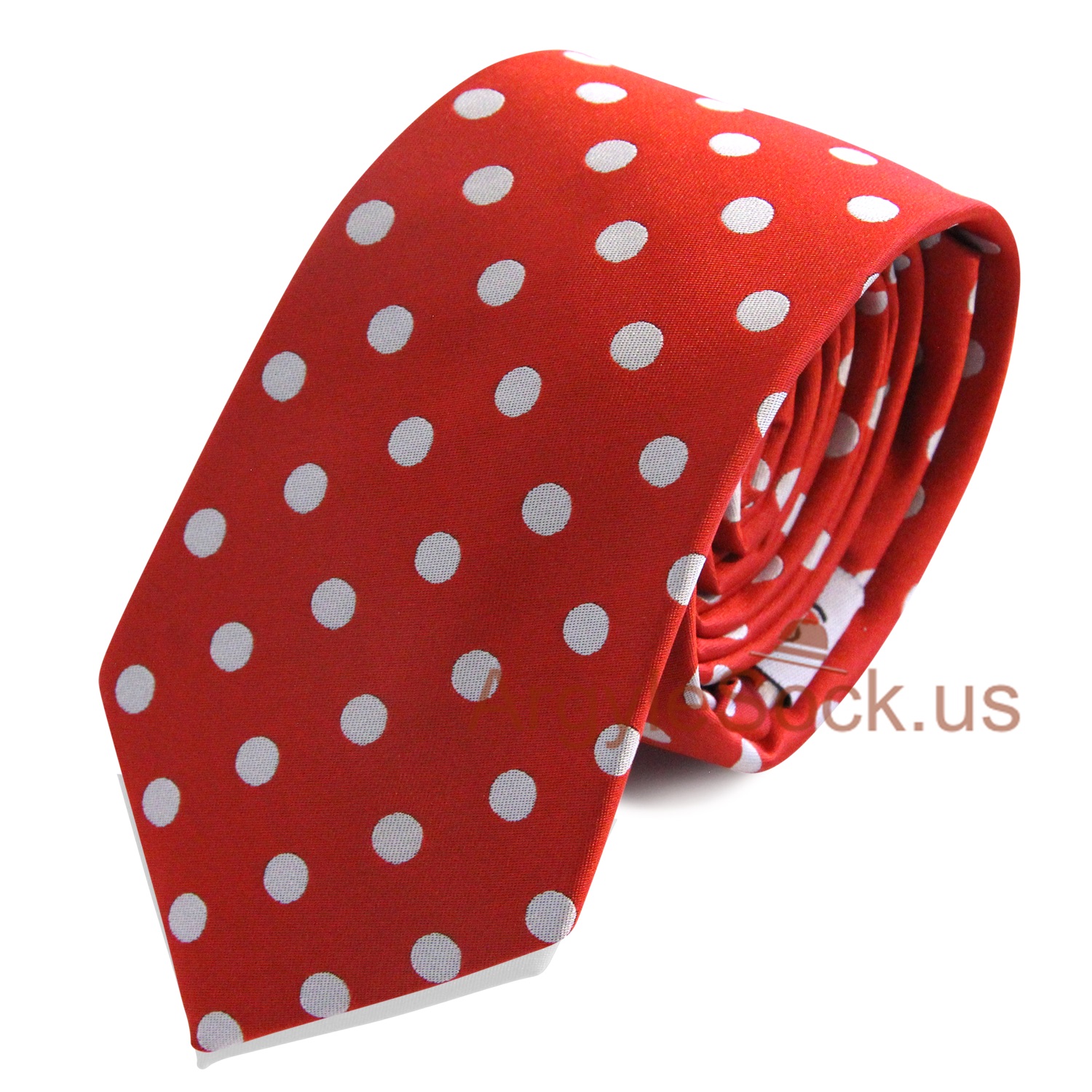 Red White Dots Groomsmen/Christmas Gift Tie Matching MA062 Socks