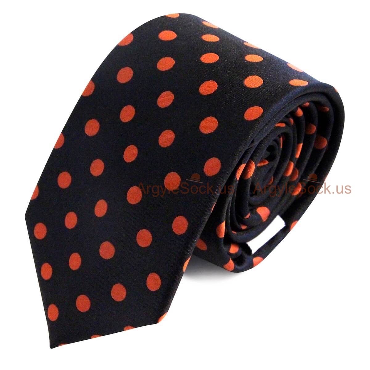 Black and Orange Dots Groomsmen/Costume Necktie