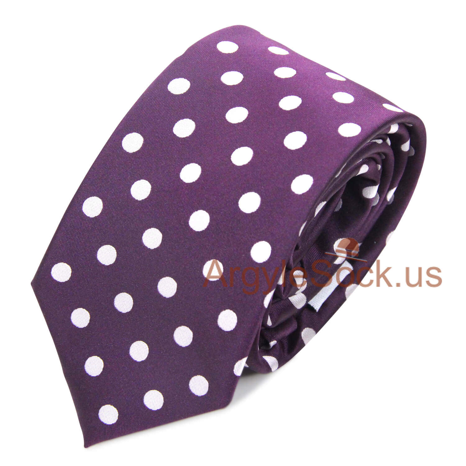 Plum Purple Dots Groomsmen/Costume Necktie