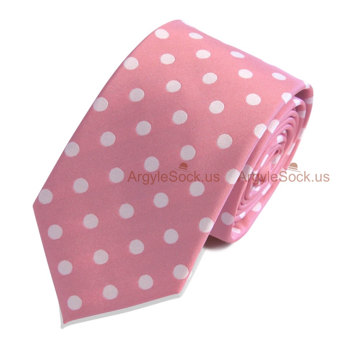 Pink and White Dots Groomsmen/Costume Necktie
