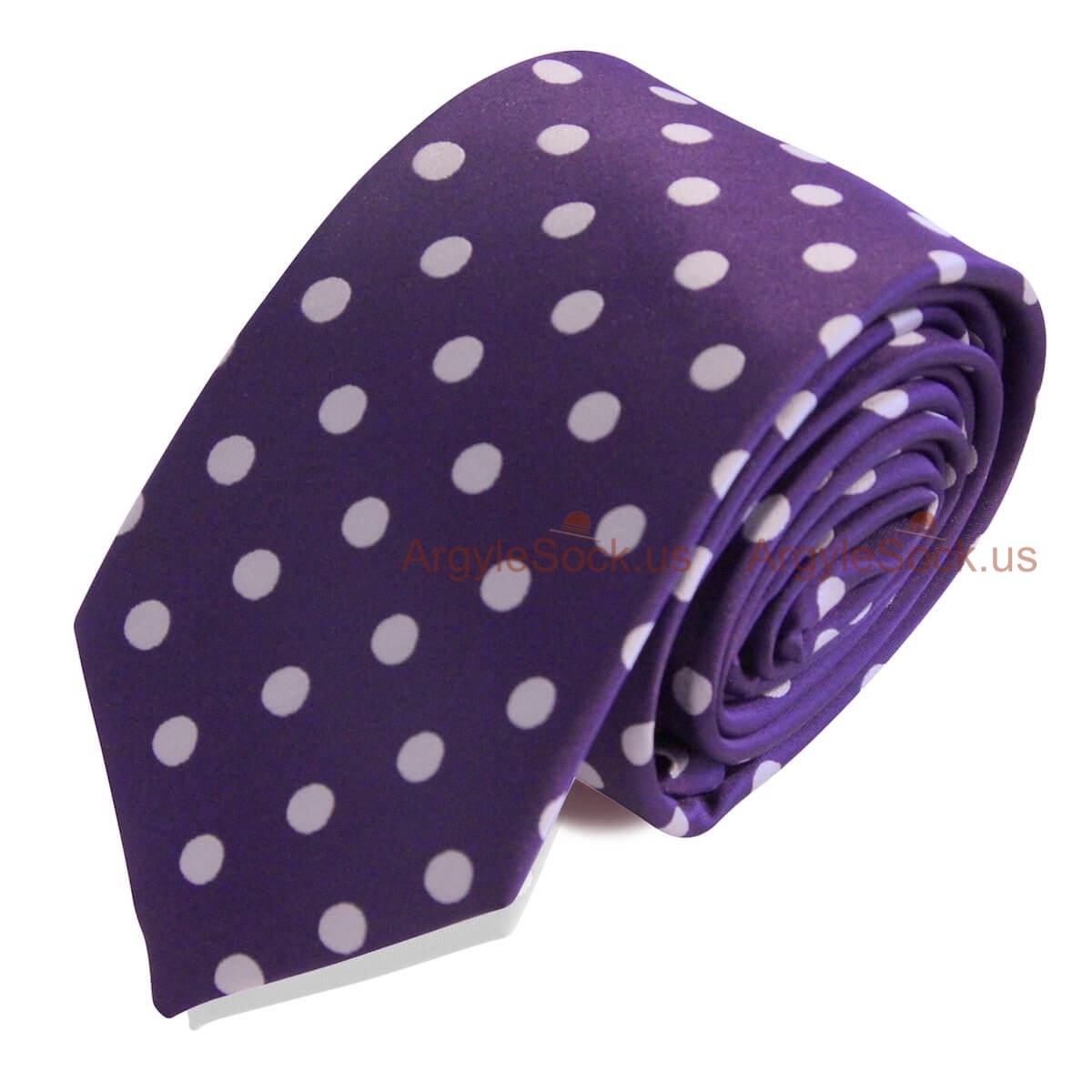 Purple and White Dots Groomsmen/Costume Necktie