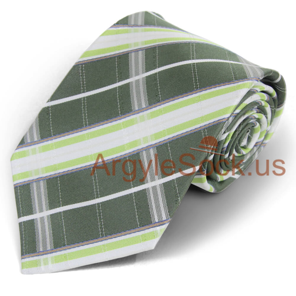 OLIVE GREEN LIME GREEN GRAY Groomsmen's NeckTie MA006 MATCHING
