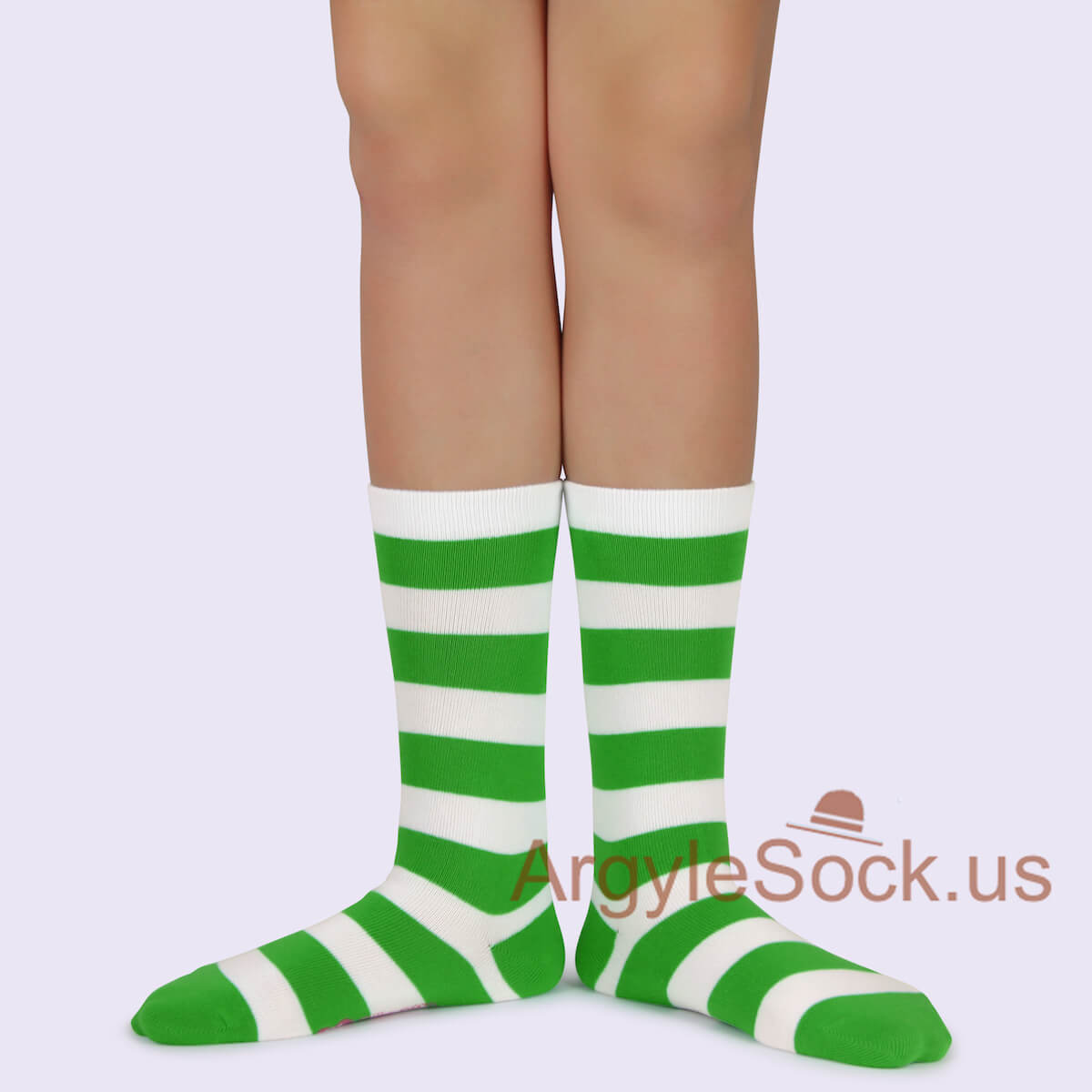 White and Green Striped Junior Groomsmen/Ring Bearer Socks