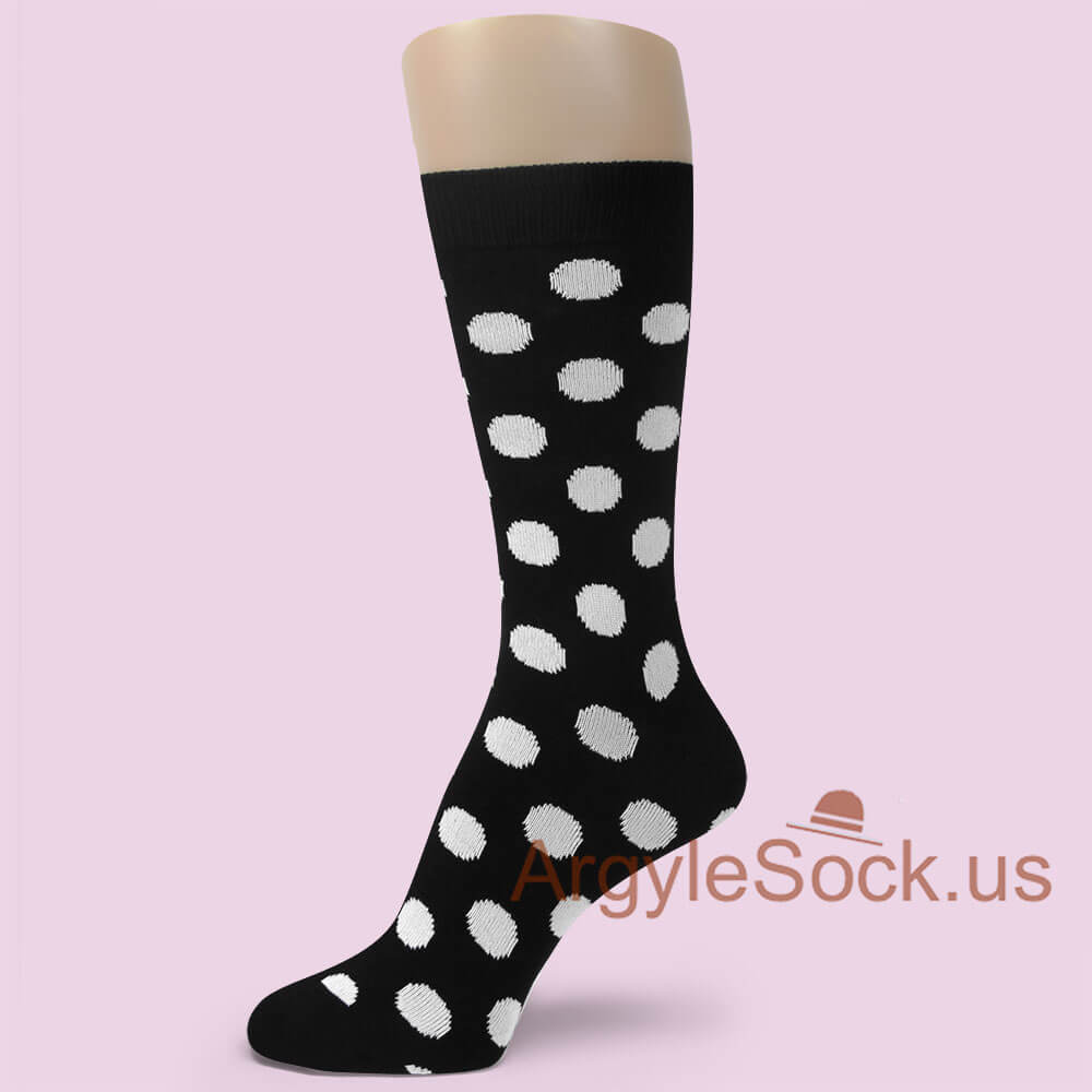Black and White Polka Dots Socks for Men