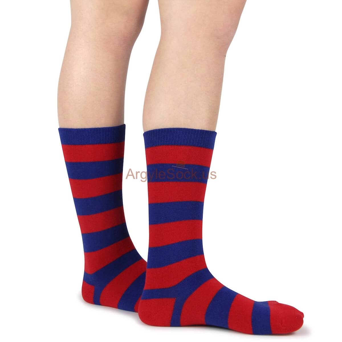 Red and Blue Striped Junior Groomsmen/Costume Socks