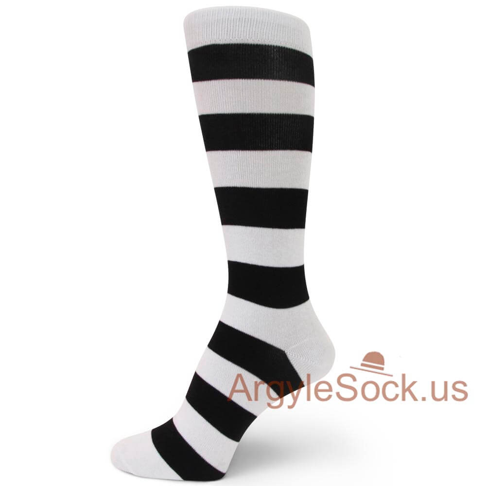 Black White Zebra Men's Dress Socks
