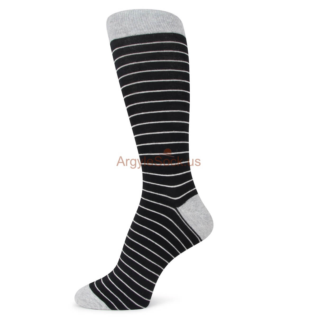 Black with Grey Stripes Themed Socks for Men