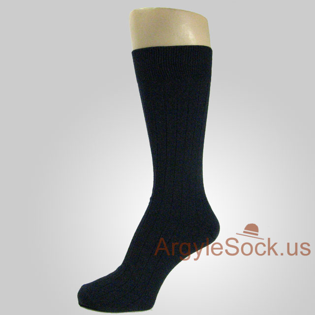 Black Socks for Men with Vertical Texture