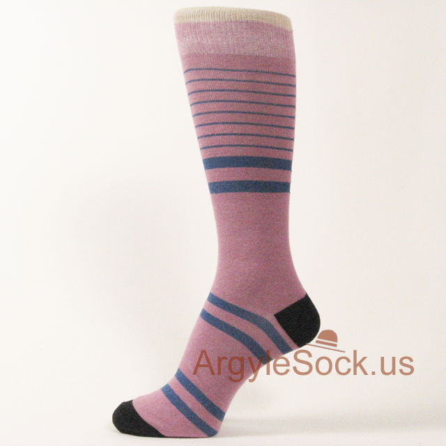 Dull Lavender/Purple Dull Blue Men's Cool Stripe Socks