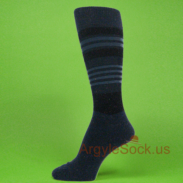 Grayish Blue Striped Men's Socks