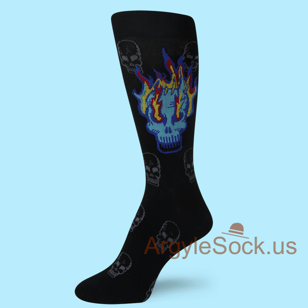 Black with skull design Theme Men's Socks