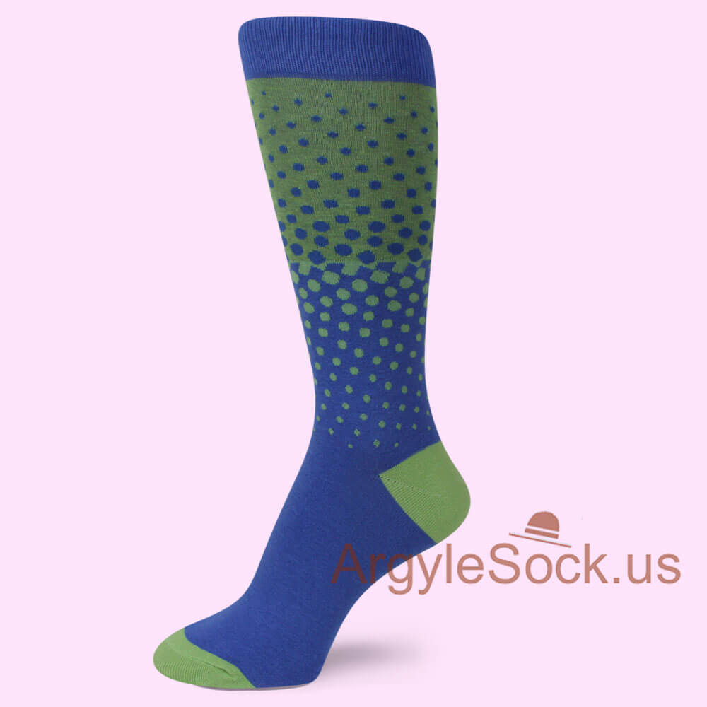 COBALT BLUE WITH BLUE AND GREEN MINI POLKA DOTS DESIGN FOR MEN