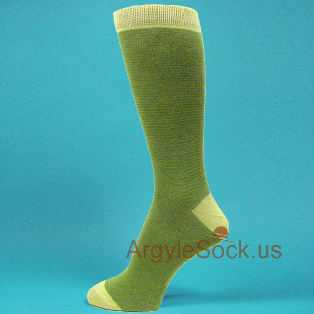 Lime Green Dark Gray Thin Zigzag Stripe Mens Dress Socks