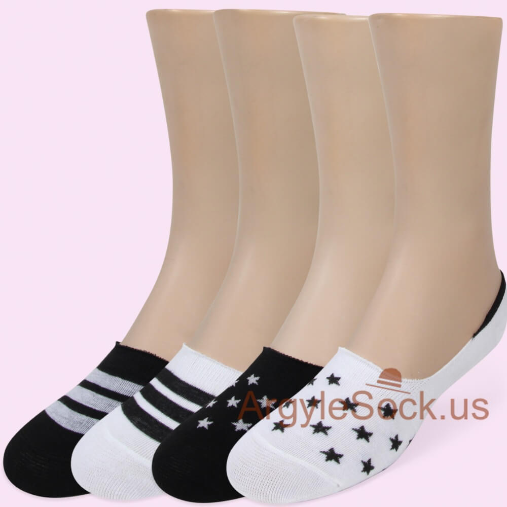 2PAIRS Non-Slip Silicon Inner Rim Women No-Show Socks