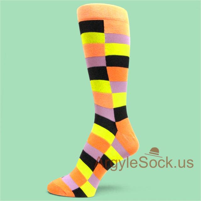 Striped Socks - Red/Neon Orange 