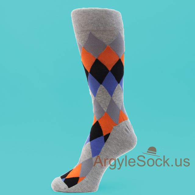 orange and blue dress socks