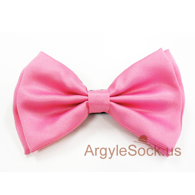 Pink Bow Tie with adjustable elastic back strap for Wedding