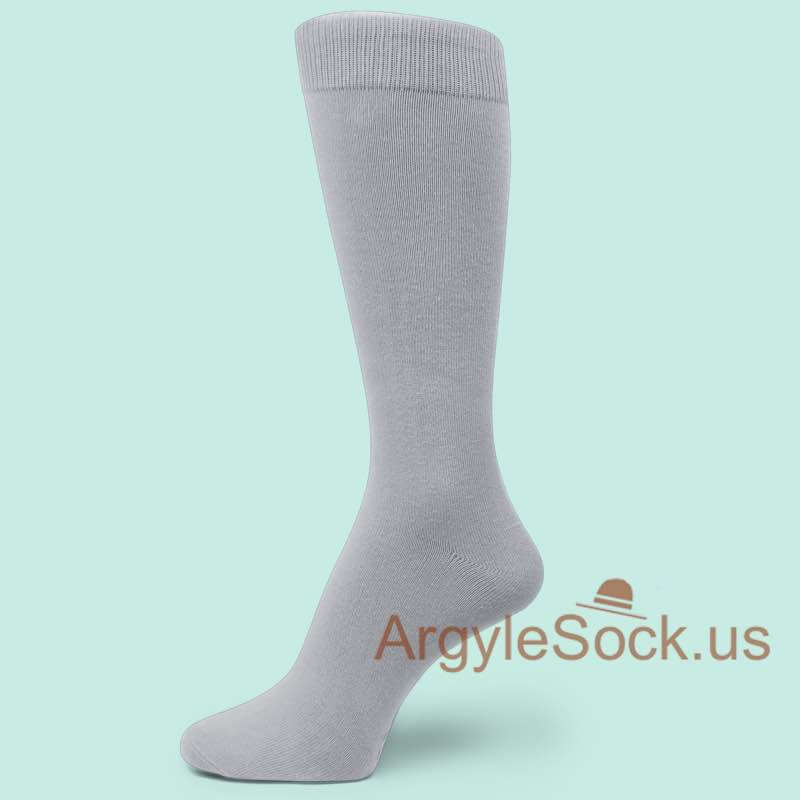 Gray Grey Plain Solid Color Men's Socks