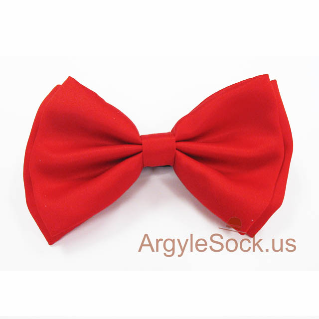 Red Bow Tie for Wedding with Elastic & Adjustable Strap