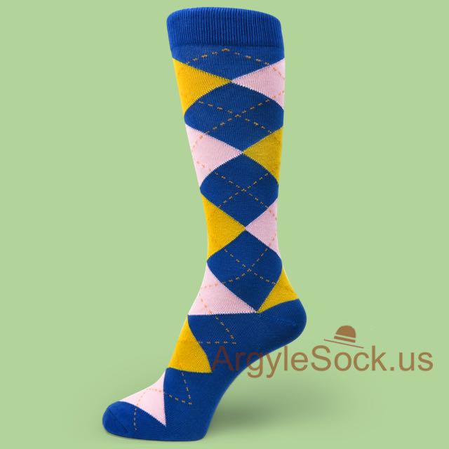 blue and yellow dress socks