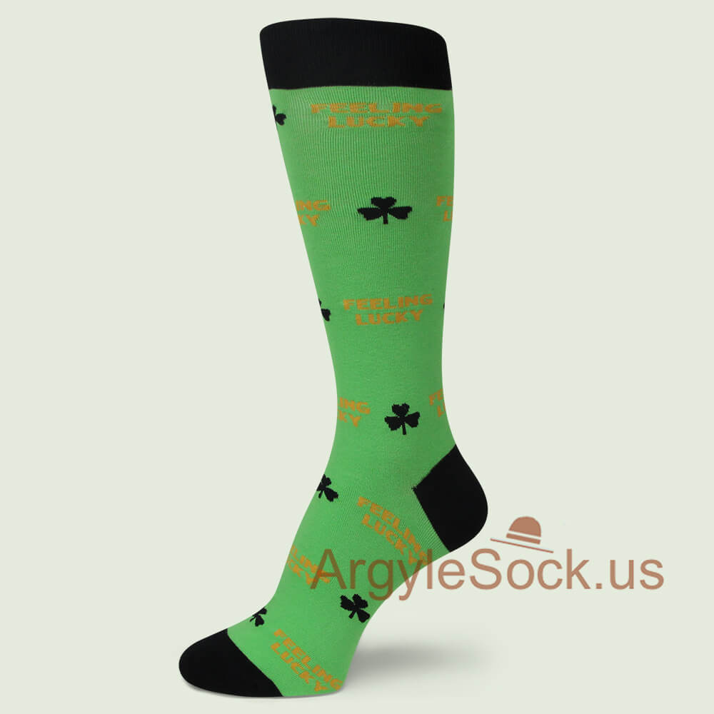Feeling Lucky St Patrick's day Irish Shamrock Clover Socks