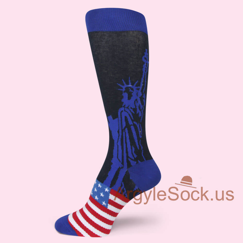 Statue of liberty & USA theme Men's Blueish Socks