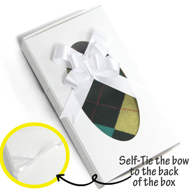 Self Wrap Gift Box A - White Gift Box with 3" Butterfly Pull Bow