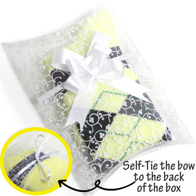Self Wrap Gift Box B - Pillow Box with 3" Butterfly Pull Bow